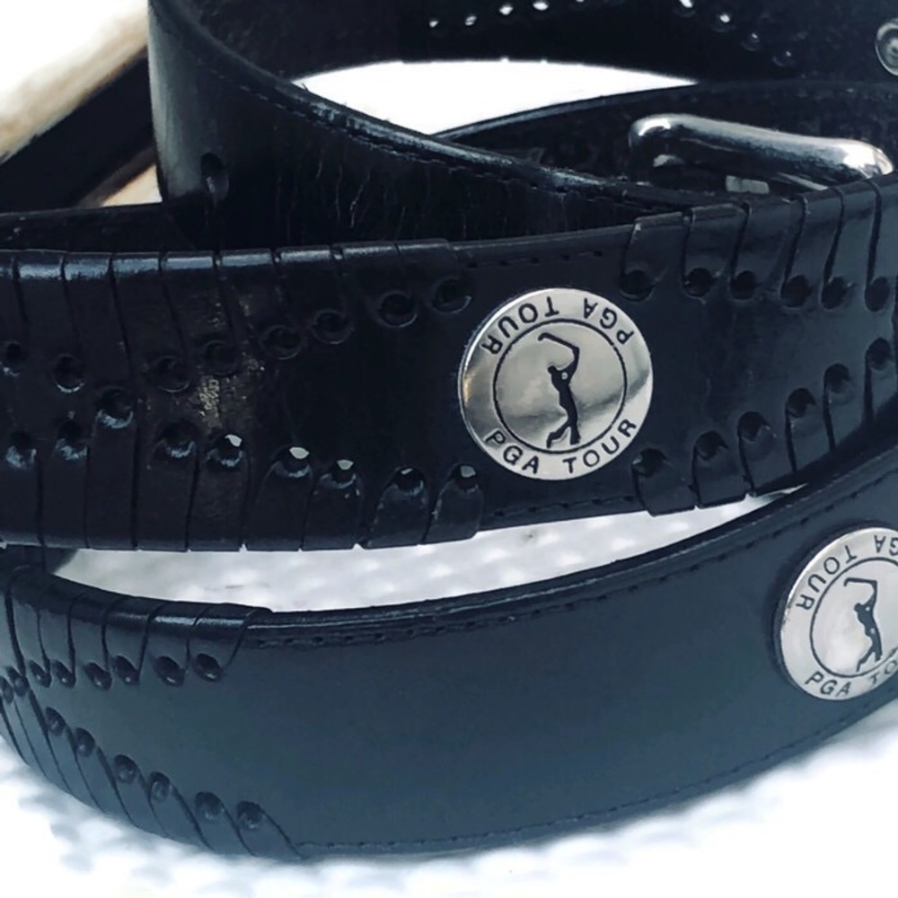 PGA Golf Belt 38-42  black braided leather belt